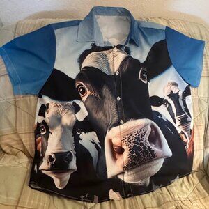 Like New Retro Style Men's Shirt 3XL Large Cow NICE!
